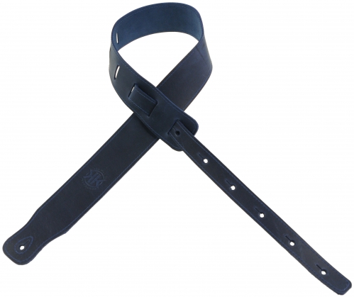 Filippe guitar leather belt 6,5 cm navy blue
