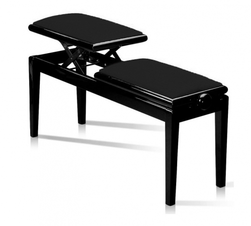 Grenada BG 4 double piano bench, gloss black, black drubbing
