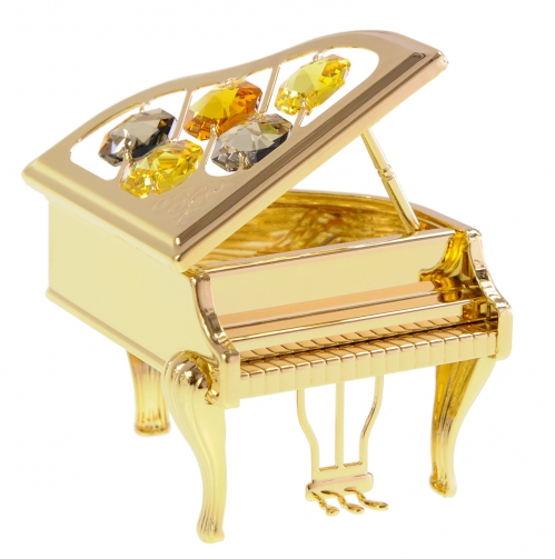 Zebra Music golden mini piano with Swarovski crystals Zebra Music golden mini piano with Swarovski crystals