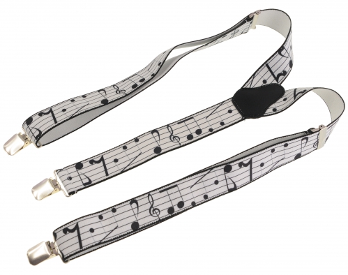 Zebra Music suspenders with music theme