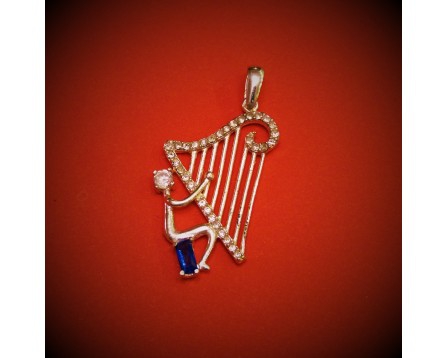 Zebra Music pendant harp, silver, B045 Zebra Music pendant harp, silver, B045