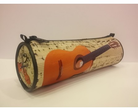 Zebra Music pencil-case with classic guitar theme