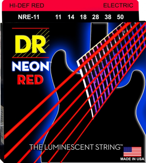 DR NRE 11 HiDef Red Neon Heavy struny na elektrick gitaru