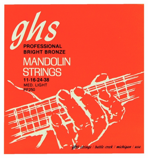 GHS Professional struny pre mandolnu, Loop End, Bright Bronze, Medium Light, .011-.041