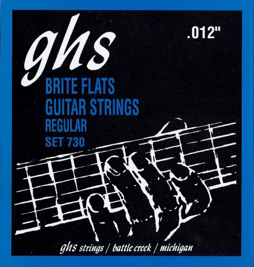 GHS Brite Flats struny pre elektrick gitaru, Regular, .012-.054