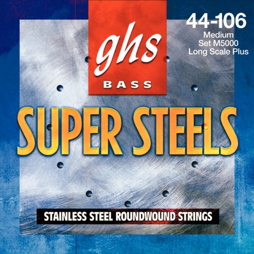 GHS Super Steels struny pre basov gitaru, 4-str. Medium, .044-.106