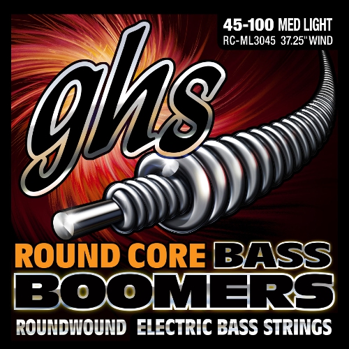 GHS Round Core Bass Boomers struny pre basgitaru, 4-str. Medium Light, .045-.100