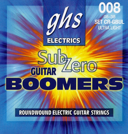 GHS Sub Zero Boomers struny pre elektrick gitaru, Ultra Light, .008-.038