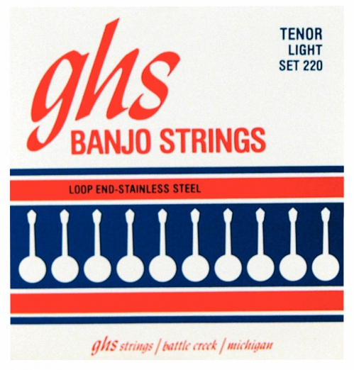 GHS Tenor struny pre tenorov banjo, 4-str. Loop End, Stainless Steel, Light, .009-.028