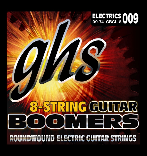 GHS Guitar Boomers struny pre elektrick gitaru, 8-str. Custom Light, .009-.074
