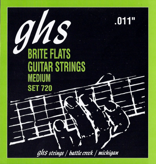 GHS Brite Flats struny pre elektrick gitaru, Medium, .011-.050