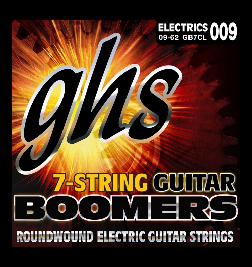 GHS Guitar Boomers struny pre elektrick gitaru, 7-str. Custom Light, .009-.062