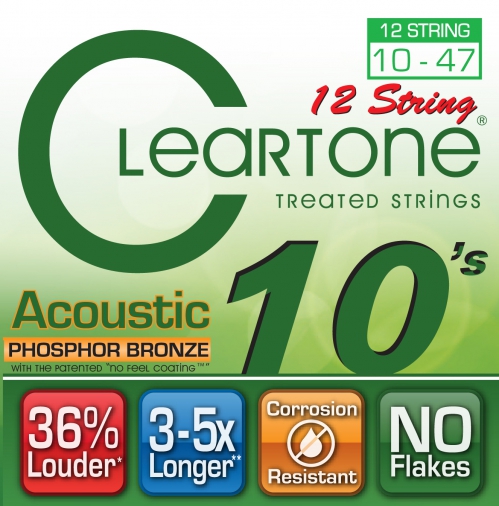 Cleartone struny pre akustick gitaru, 12 strn 10-47 bronze