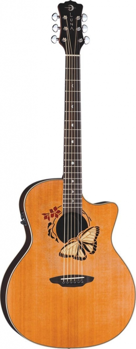 Luna Oracle Grand Concert Butterfly elektricko-akustick gitara