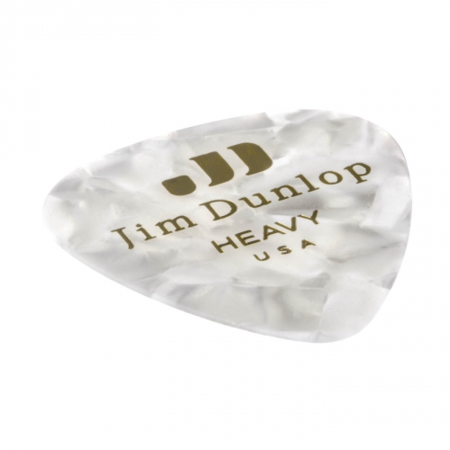 Dunlop Genuine Celluloid Classic Picks, Player′s Pack, perloid white, heavy