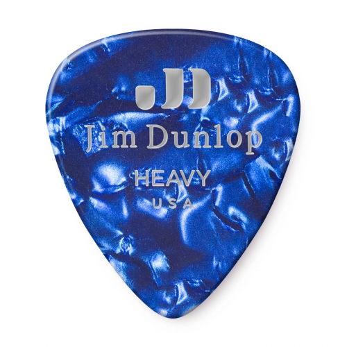 Dunlop Genuine Celluloid Classic Picks, Refill Pack, perloid blue, heavy