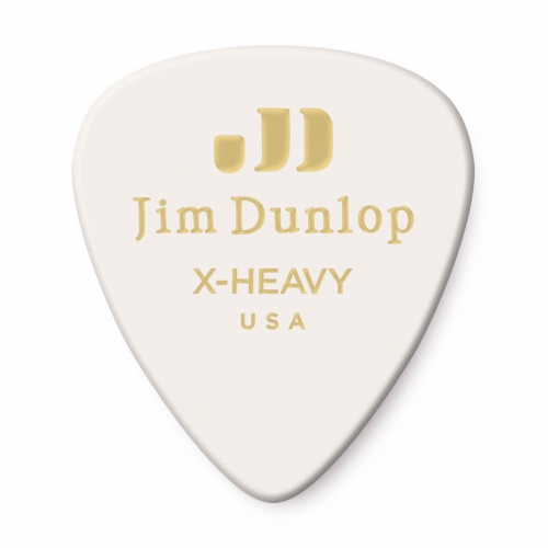 Dunlop Genuine Celluloid Classic Picks, Player′s Pack, white, extra heavy