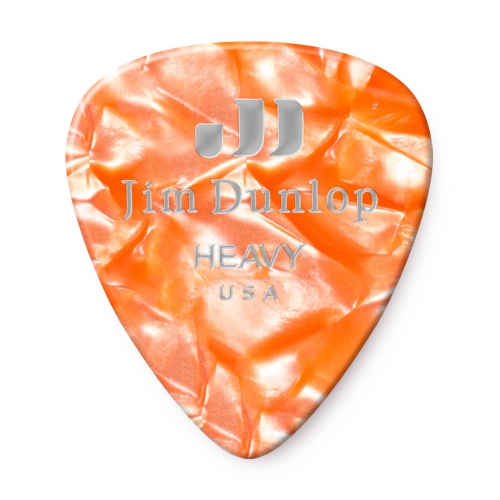 Dunlop Genuine Celluloid Classic Picks, Refill Pack, perloid orange, heavy