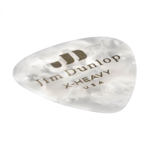 Dunlop Genuine Celluloid Classic Picks, Player′s Pack, perloid white, extra heavy