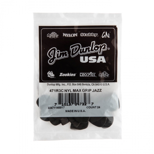 Dunlop Carbon Fiber Max Grip Jazz III Picks, 1.38 mm