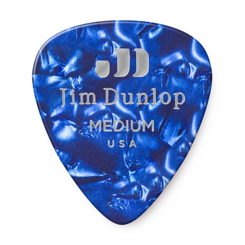 Dunlop Genuine Celluloid Classic Picks, Refill Pack, perloid blue, medium