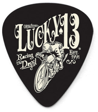 Dunlop Lucky 13 Series III Picks, motive #18 VintageSpeed, black, 0.73 mm