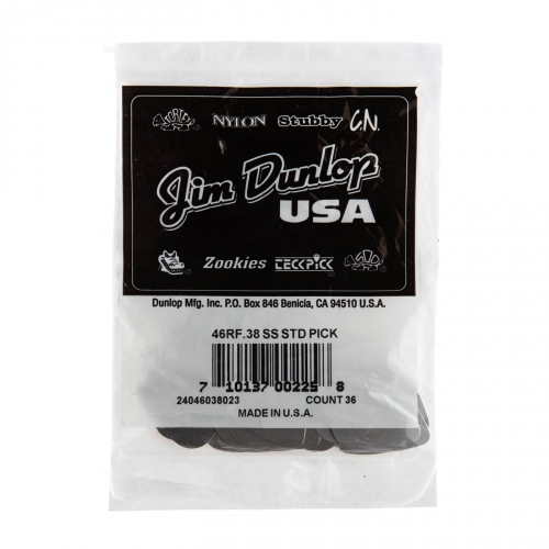 Dunlop Stainless Steel Standard Picks, Refill Pack, 0.38 mm Dunlop Stainless Steel Standard Picks, Refill Pack, 0.38 mm