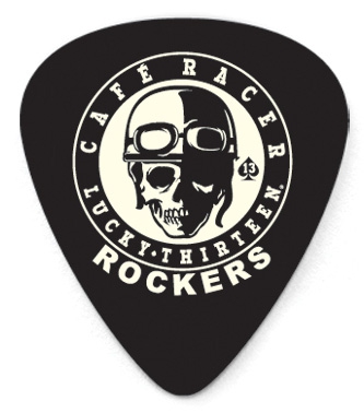 Dunlop Lucky 13 Series III Picks, motive #13 Cafe Racer, black, 0.73 mm