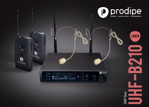 Prodipe Headset B210 Duo DSP UHF Bezdrtov systm s mikrofnmi headsetu