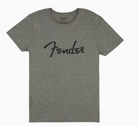 Fender Spaghetti Logo Men′s Tee, Grey, Large