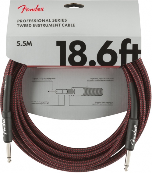 Fender Professional Series Instrument Cable 18,6′ Red Tweed