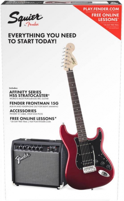 Fender Affinity Series Stratocaster Hss Pack, Laurel Fingerboard, Candy Apple Red, 230v Eur