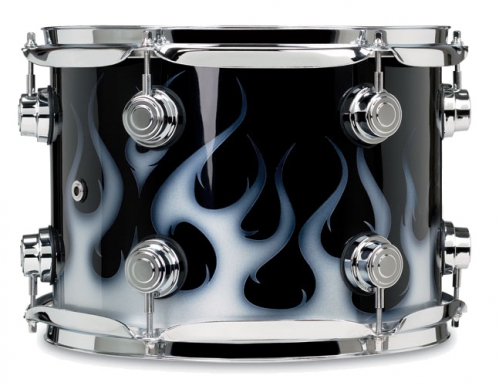 Drum Workshop 8017421 Graphic Silver Tribal Flames Over Black