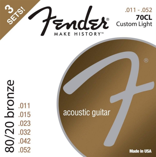 Fender 80/20 Bronze Acoustic Strings, Ball End, 70cl .011-.052 Gauges Fender 80/20 Bronze Acoustic Strings, Ball End, 70cl .011-.052 Gauges