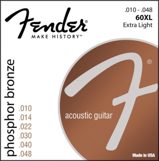 Fender Phosphor Bronze Acoustic Guitar Strings, Ball End, 60xl