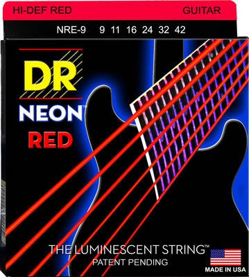 DR NRE-9 NEON Hi-Def Red Set .009-.042