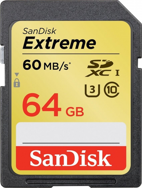SanDisk Extreme SDXC 64GB 60MB/s UHS-I Class 10 SanDisk Extreme SDXC 64GB 60MB/s UHS-I Class 10