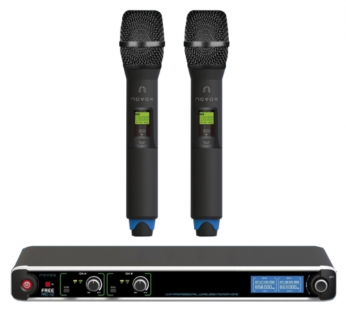 Novox Free PRO H2 mikrofon bezprzewodowy podwjny dorczny, pasmo 630-668 MHz