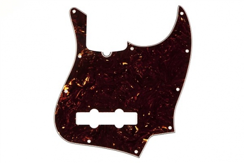 Fender Pickguard, Jazz Bass 10 Hole Mount, Tortoise Shell, 4-Ply