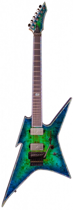 BC Rich Ironbird Extreme Exotic Floyd Rose Burl Top Cyan Blue