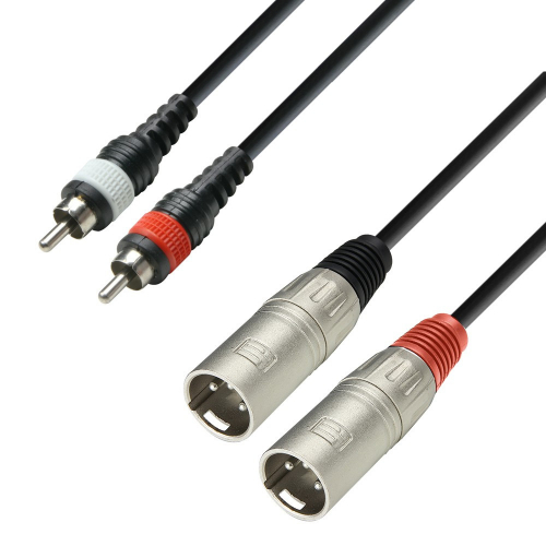 Adam Hall Cables K3 TMC 0300 2xRCA / 2xXLRm kbel, 3 m