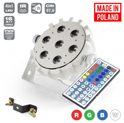 Flash Pro Led Par Slim 7x10w Rgbw 4in1 25° White Housing Ir Mk2 Flash Pro Led Par Slim 7x10w Rgbw 4in1 25° White Housing Ir Mk2