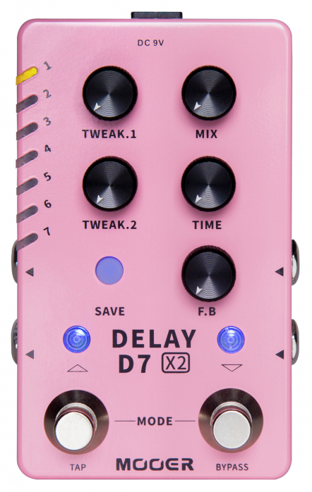 Mooer D7 X2 Digital Stereo Delay gitarov efekt