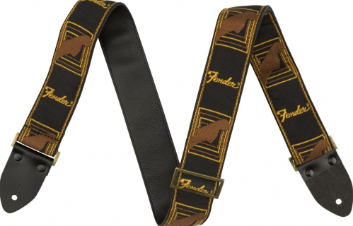 Fender Legacy Monogram Strap Black/Yellow/Brown