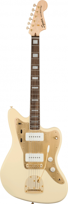 Fender Squier 40th Anniversary Jazzmaster Gold Edition LRL Olympic White