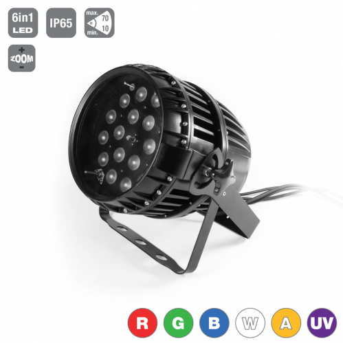 Flash Led Par 64 18x15w Rgbwa+Uv 6w1 Zoom Ip65 Led