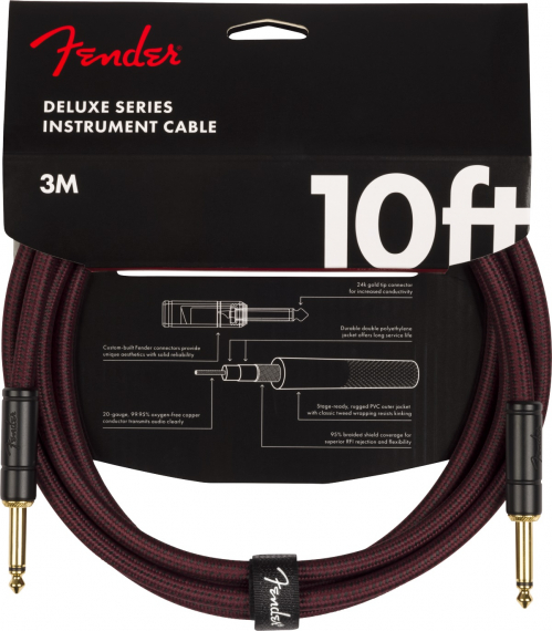 Fender Limited Edition Deluxe Series Tweed Cable, 10′, Oxblood