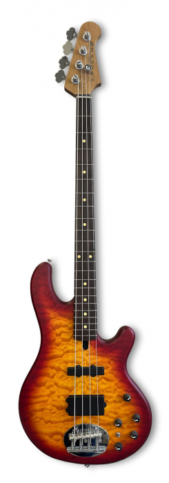 Lakland Skyline 44-02 Deluxe Bass, 4-String - Quilted Maple Top, Cherry Burst Satin