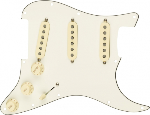 Fender Pre-Wired Strat Pickguard, Tex-Mex SSS, Parchment