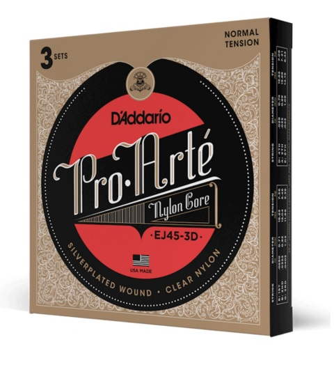 D′Addario EJ 45 3-pack struny do gitary klasycznej Pro Arte Normal